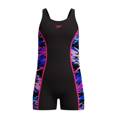 Girls Hyperboom Splice Legsuit Black Margarita Pink