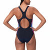 Womens Engineered Print Medalist One Piece Anthracite Pink