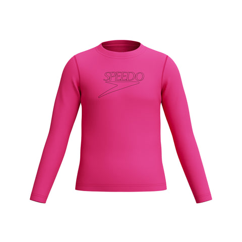 Girls Long Sleeve Classic Logo Rashguard Margarita Pink