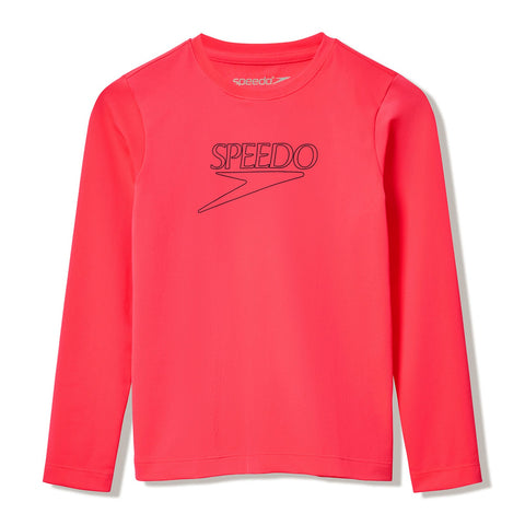 Boys Unisex Long Sleeve Classic Logo Rashguard Post It Pink