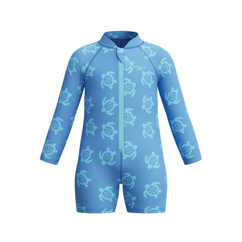 Toddler Boys Printed Long Sleeve Zip Sunsuit Periwinkle Blue