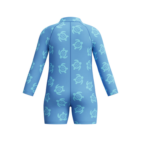 Toddler Boys Printed Long Sleeve Zip Sunsuit Periwinkle Blue