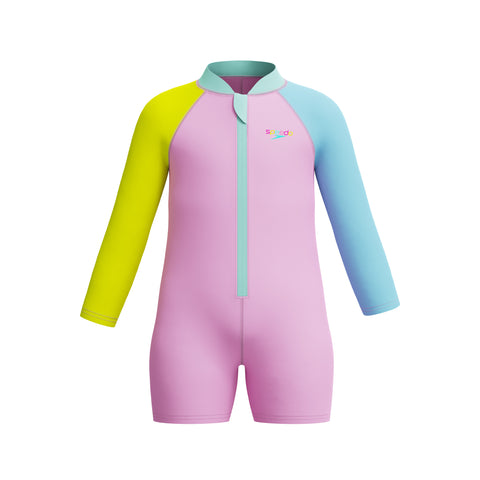 Toddler Girls Long Sleeve Zip Sunsuit Strawberry Crepe