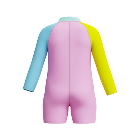 Toddler Girls Long Sleeve Zip Sunsuit Strawberry Crepe