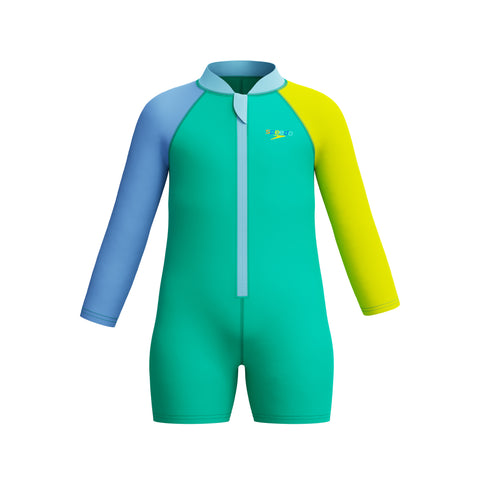 Toddler Boys Long Sleeve Zip Sunsuit Marine Teal