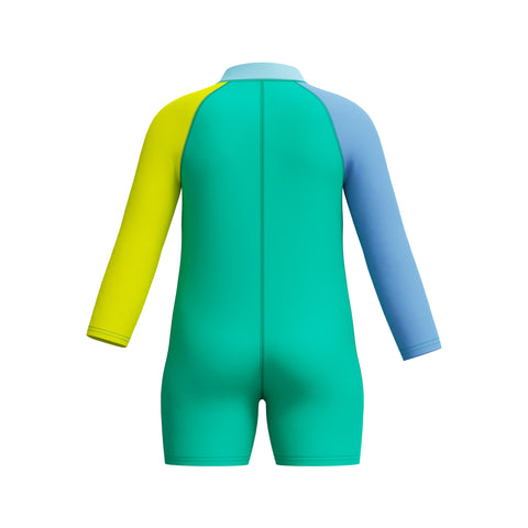 Toddler Boys Long Sleeve Zip Sunsuit Marine Teal