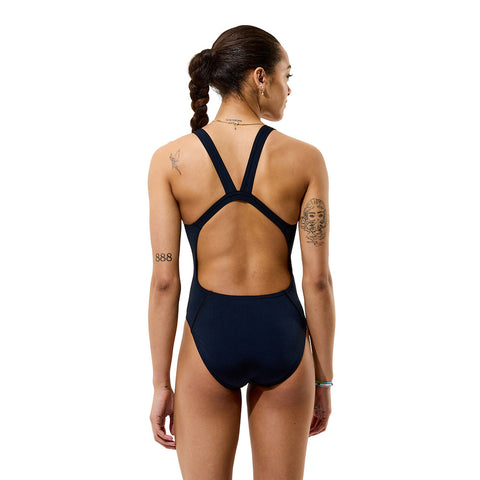 Womens Solid Endurance+ Leaderback One Piece Team Black