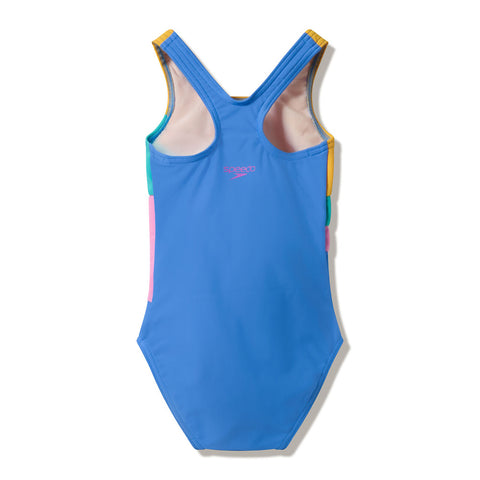 Toddler Girls Radiating Splice One Piece Periwinkle Blue