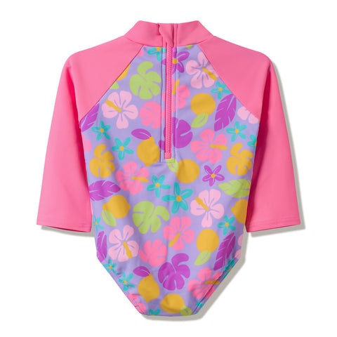 Toddler Girls Long Sleeve One Piece Strawberry Crepe