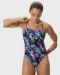 Womens Printed V-Back 2.0 Black Purple